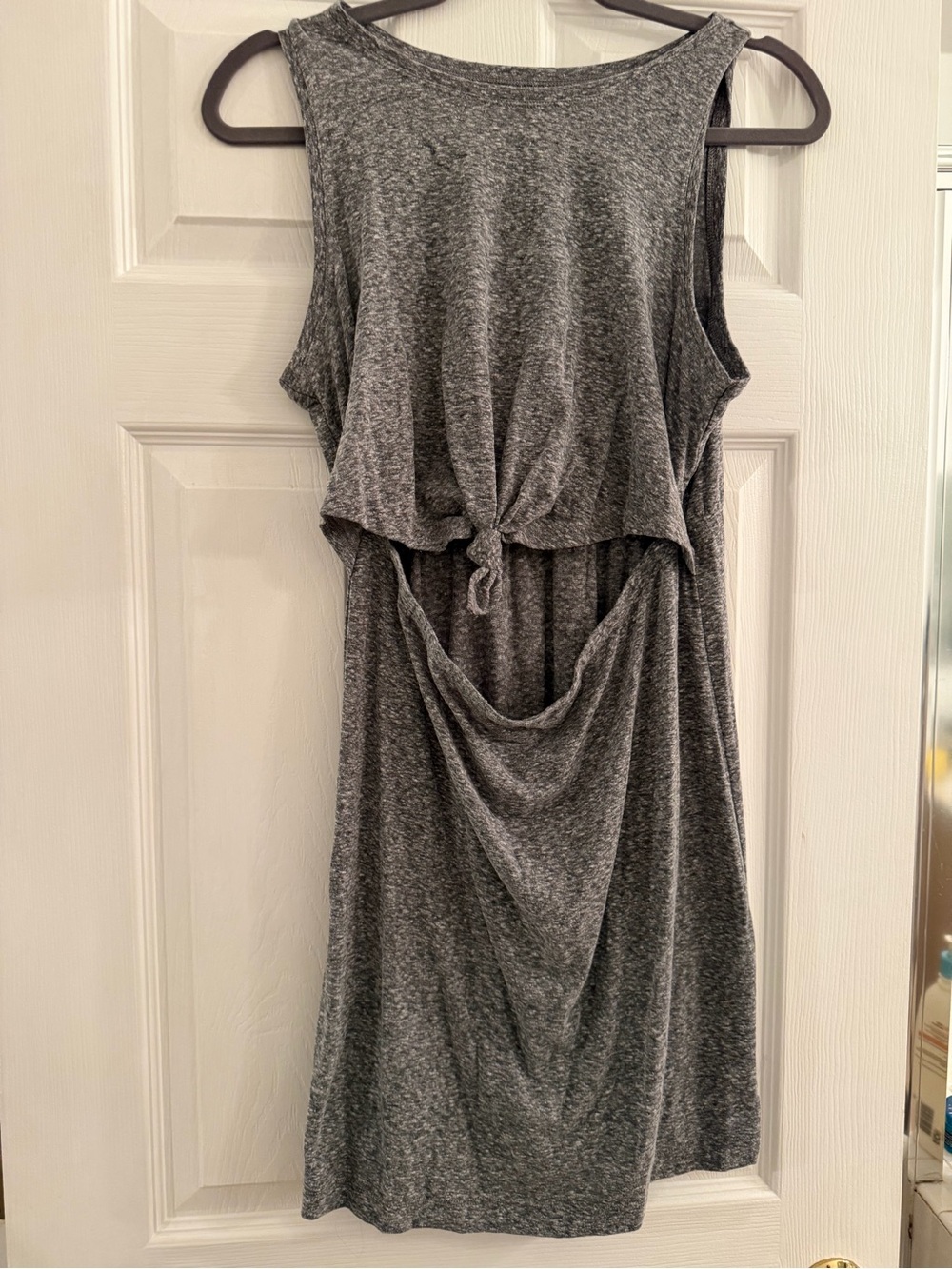 aerie Heather Gray Backless Tie-Back Sleeveless Dress